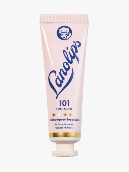 Lanolips The Original 101 Ointment Multipurpose Superbalm in branded tube component on a light gray background