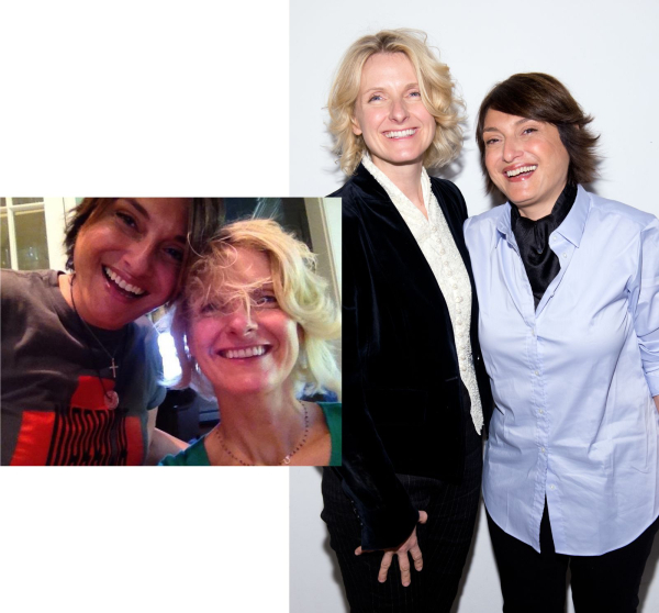 Elias and Gilbert midhaircut in 2011  and at a New York City event in 2014.